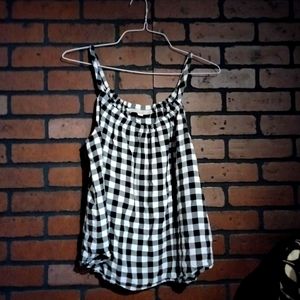 Loft Gray Gingham Camisole L